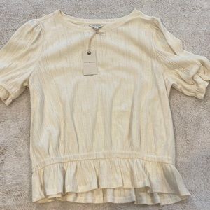 Lucky Brand Ivory Textured Blouse